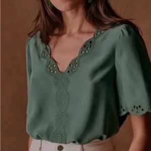 Sezane Francia Silk Blouse size 42 (approx US 10) EUC